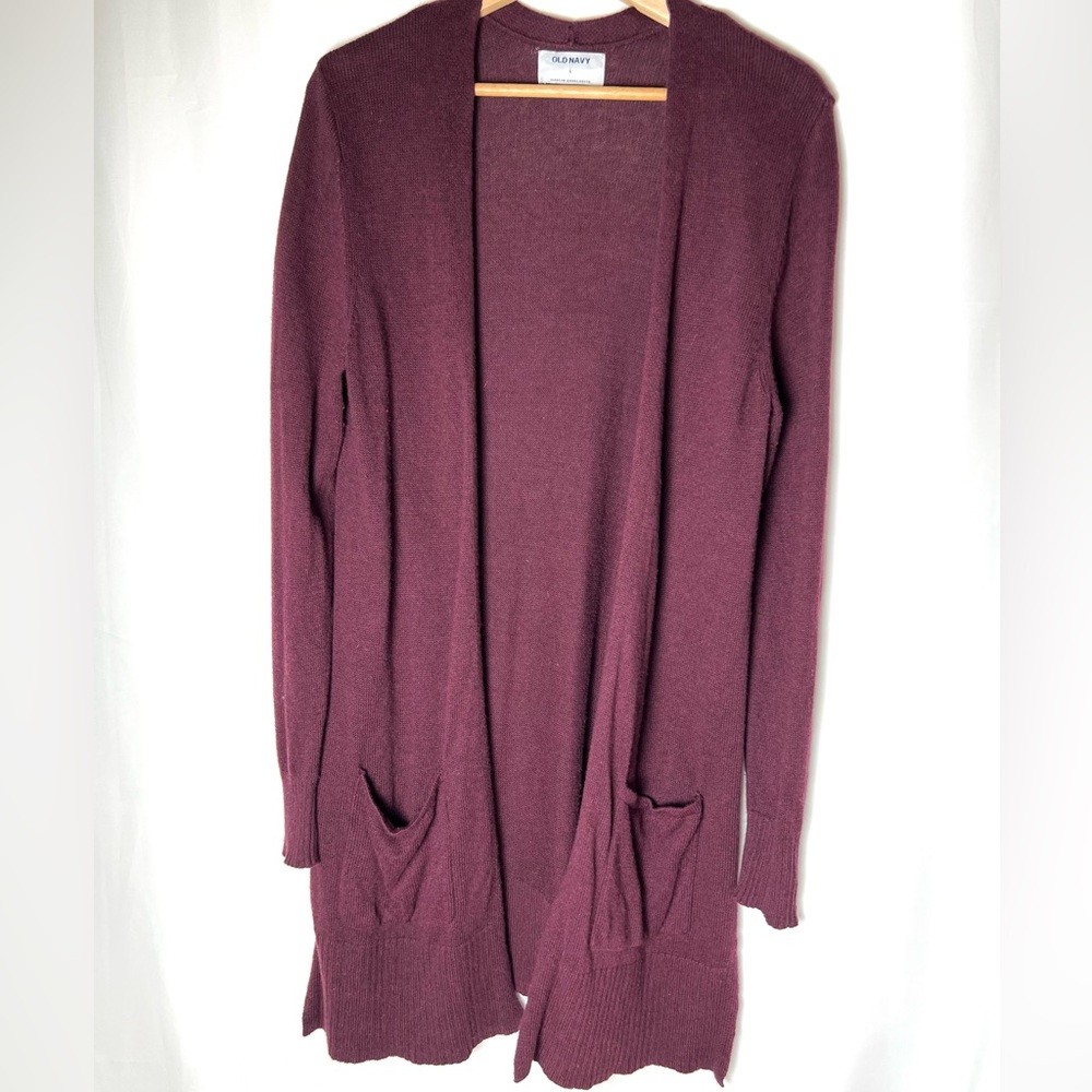 Old Navy Women's Burgundy Long Cardigan